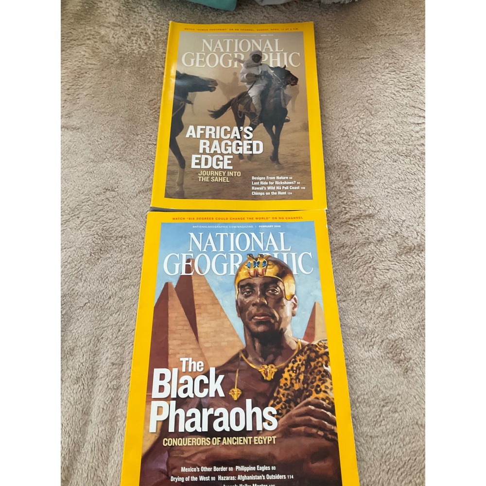 National Geographic Magazine Lot Feb April 2008 Black Pharaohs Africa Sahel